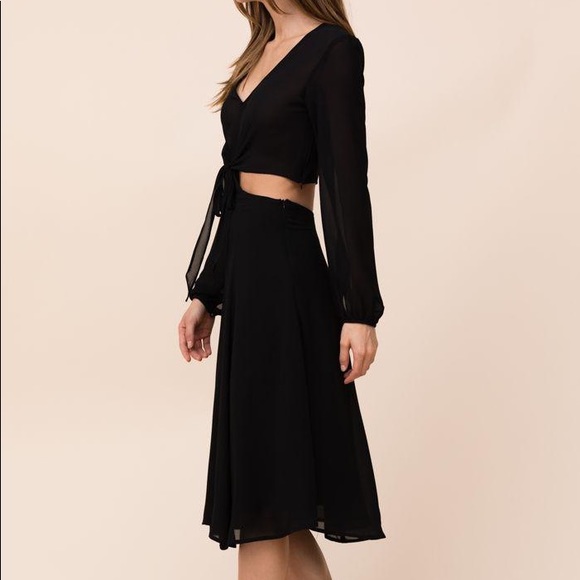 Yumi Kim Open Heart Midi Dress Black NWT 🖤 - Picture 3 of 5